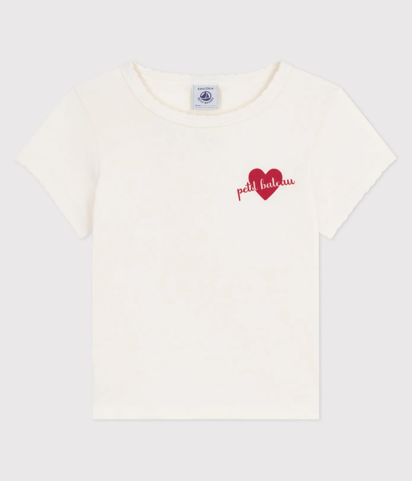 Petit Bateau T-Shirts, Tops, Oberteile*Kurzärmeliges Kinder-T-Shirt mit Muster naturfarben MILK