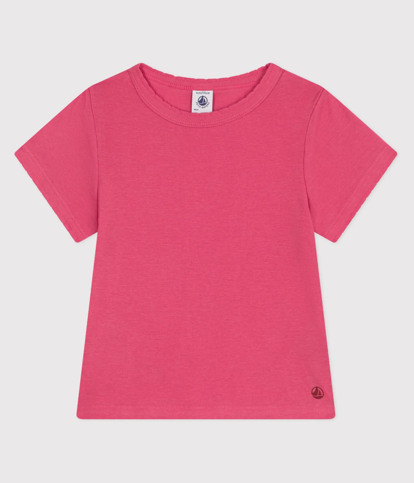 Petit Bateau T-Shirts, Tops, Oberteile*Kurzärmeliges Kinder-T-Shirt aus einfarbiger Baumwolle rosa PEONIA