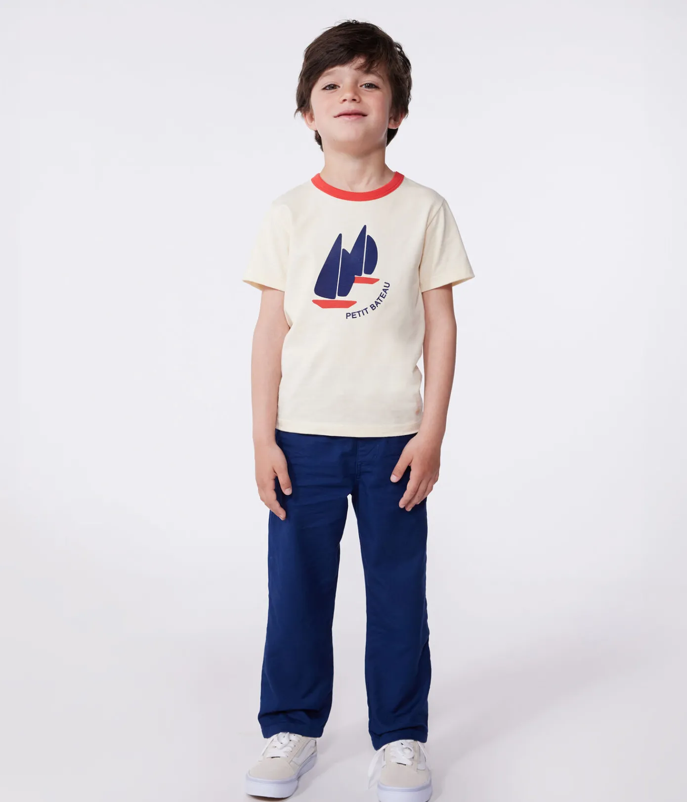 Petit Bateau T-Shirts, Poloshirts, Hemden*Kurzärmeliges Kinder-T-Shirt aus bedruckter Baumwolle naturfarben AVALANCHE