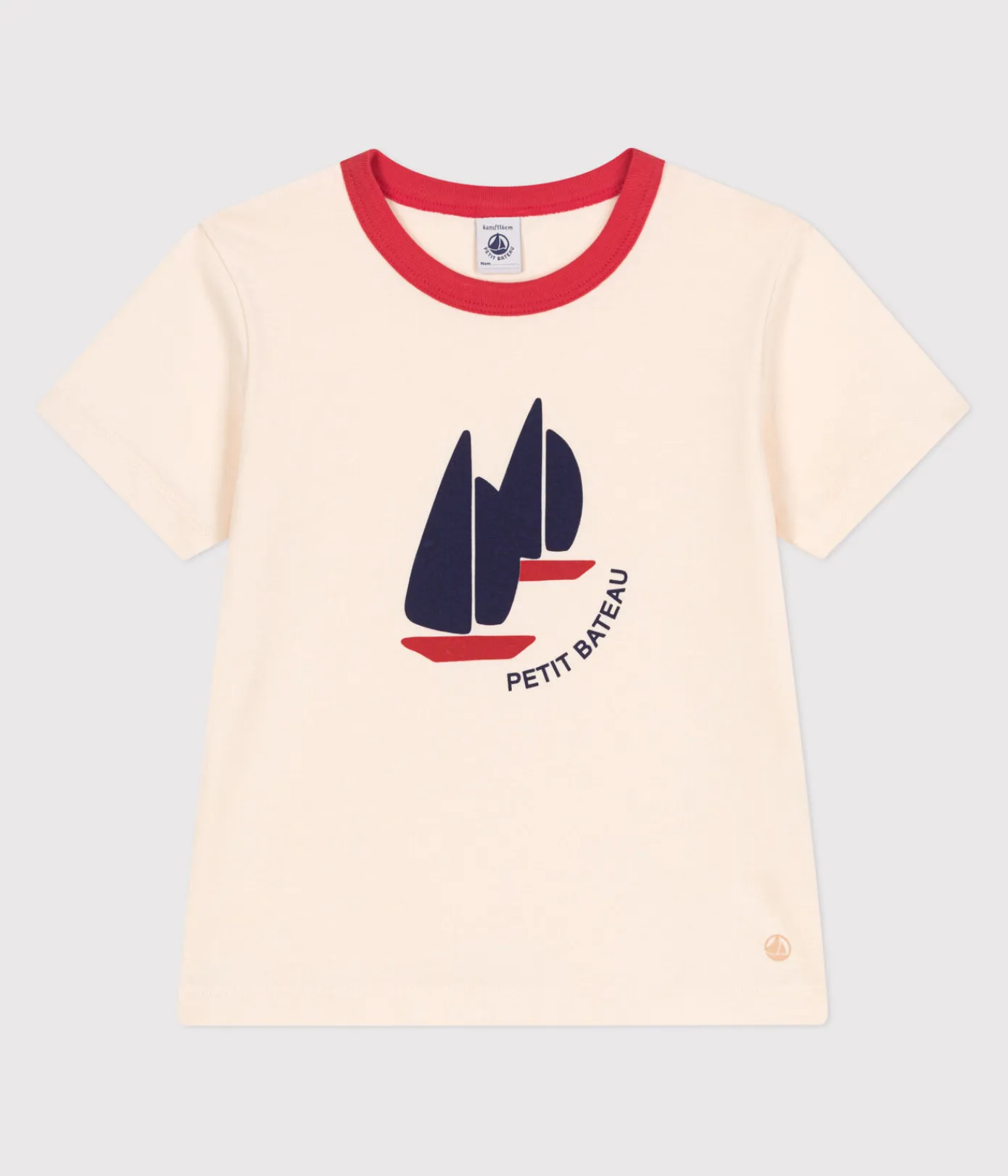 Petit Bateau T-Shirts, Poloshirts, Hemden*Kurzärmeliges Kinder-T-Shirt aus bedruckter Baumwolle naturfarben AVALANCHE
