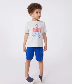 Petit Bateau T-Shirts, Poloshirts, Hemden*Kurzärmeliges Kinder-T-Shirt aus bedruckter Baumwolle grau BELUGA CHINE