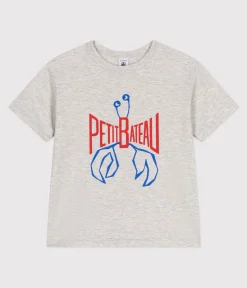 Petit Bateau T-Shirts, Poloshirts, Hemden*Kurzärmeliges Kinder-T-Shirt aus bedruckter Baumwolle grau BELUGA CHINE