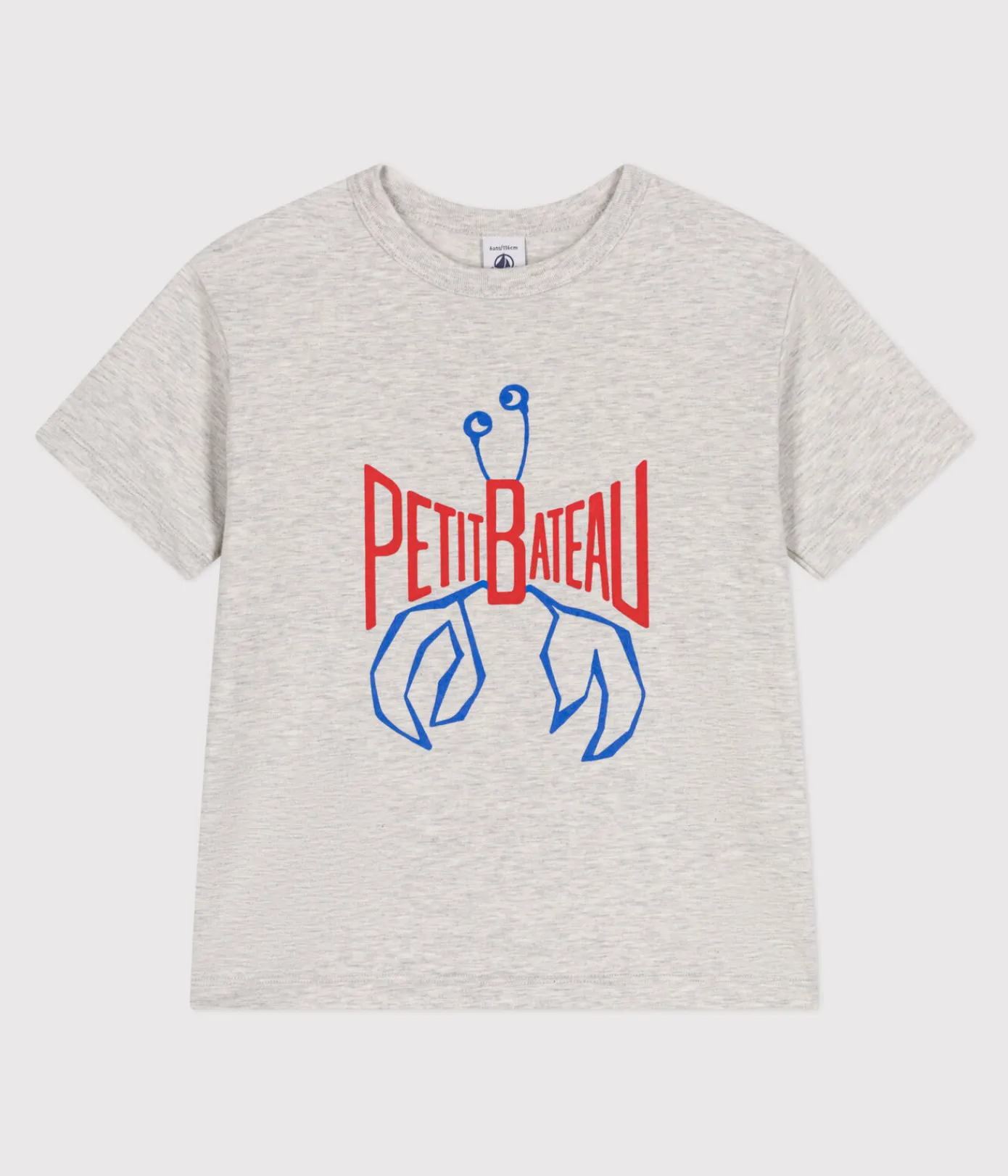 Petit Bateau T-Shirts, Poloshirts, Hemden*Kurzärmeliges Kinder-T-Shirt aus bedruckter Baumwolle grau BELUGA CHINE
