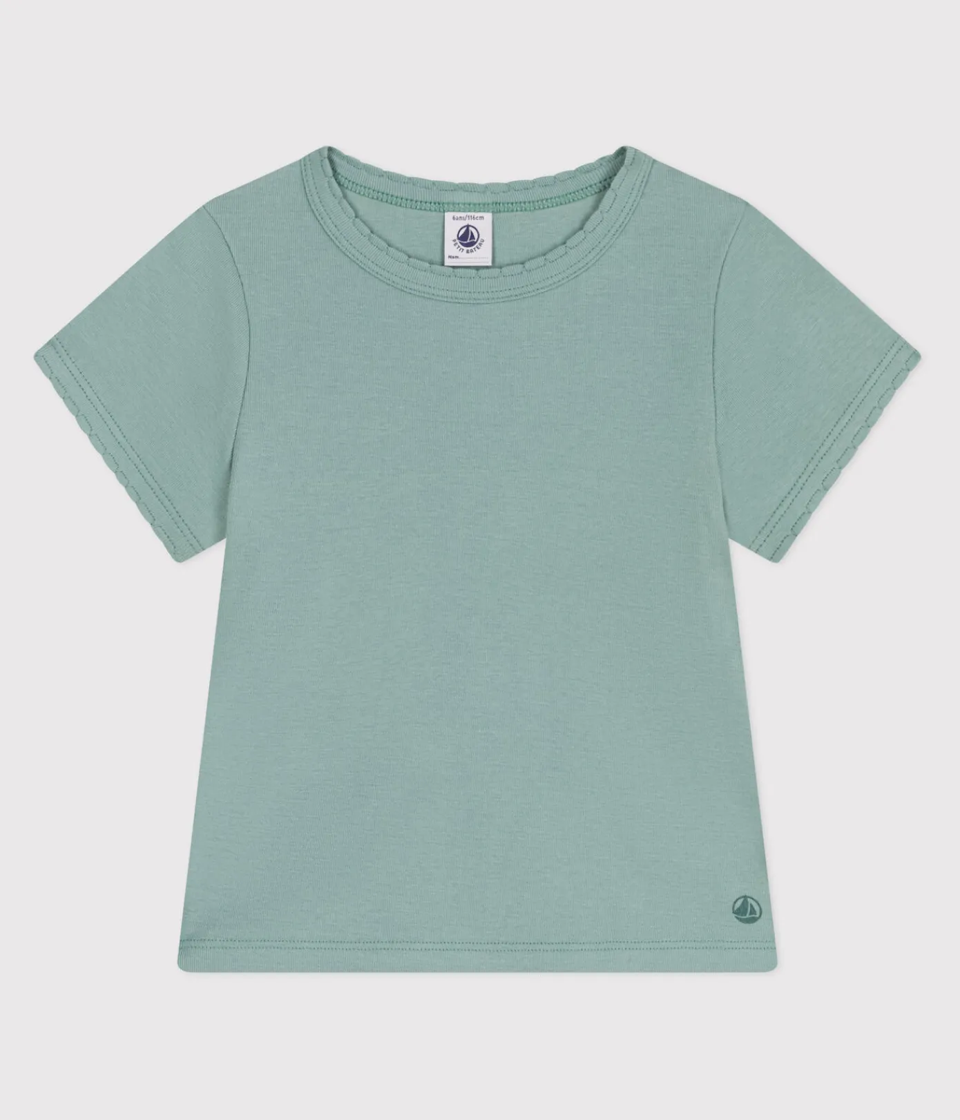 Petit Bateau T-Shirts, Tops, Oberteile*Kurzärmeliges Kinder-T-Shirt aus einfarbiger Baumwolle grün PAUL