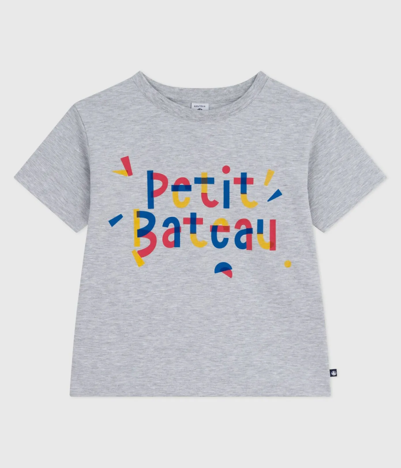 Petit Bateau T-Shirts, Poloshirts, Hemden*Kurzärmeliges Kinder-T-Shirt mit Muster grau FUMEE CHINE