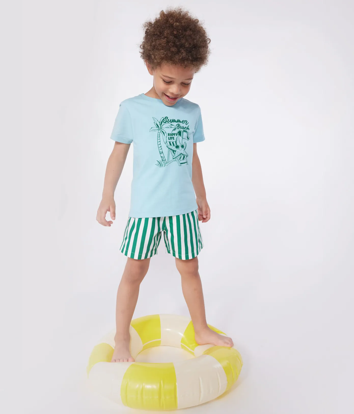 Petit Bateau T-Shirts, Poloshirts, Hemden*Kurzärmeliges Kinder-T-Shirt aus bedruckter Baumwolle blau AQUATIC