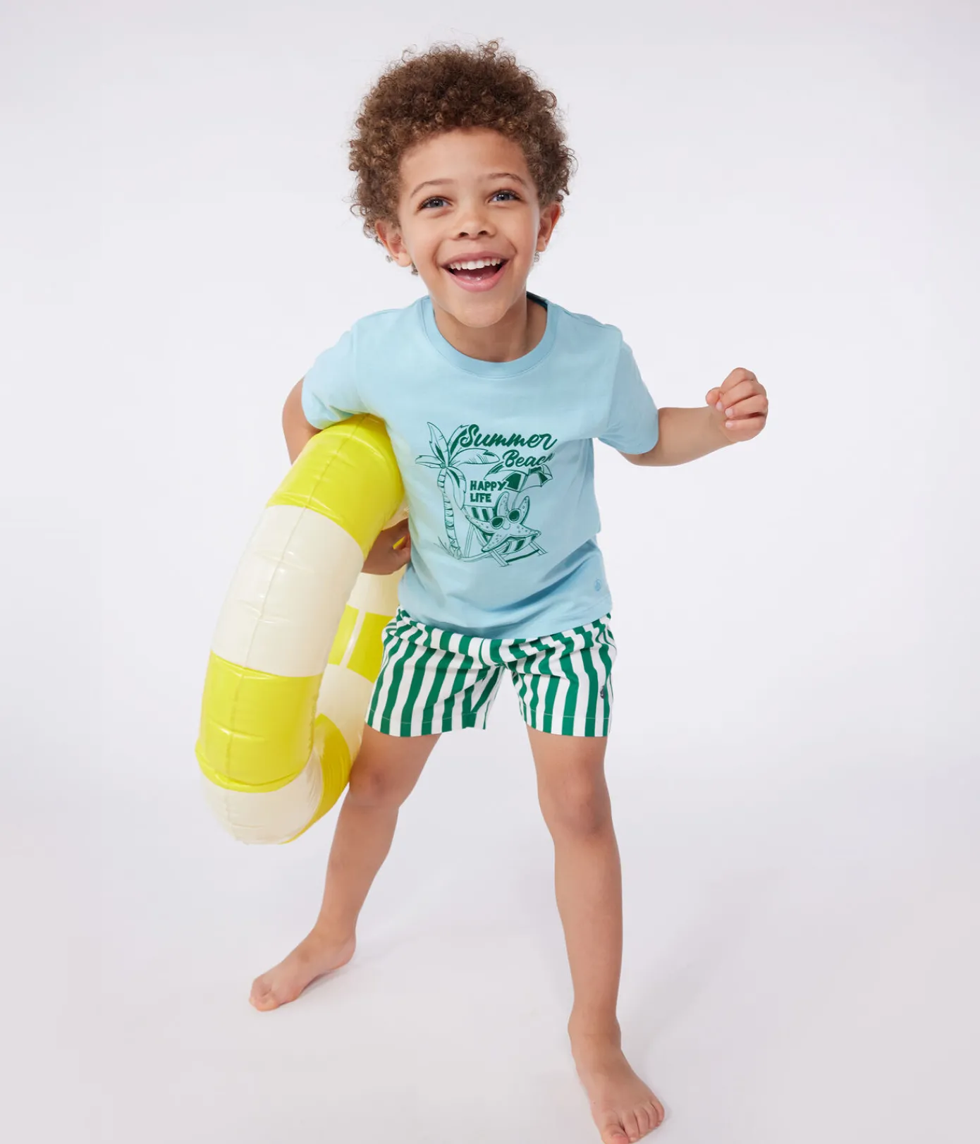 Petit Bateau T-Shirts, Poloshirts, Hemden*Kurzärmeliges Kinder-T-Shirt aus bedruckter Baumwolle blau AQUATIC