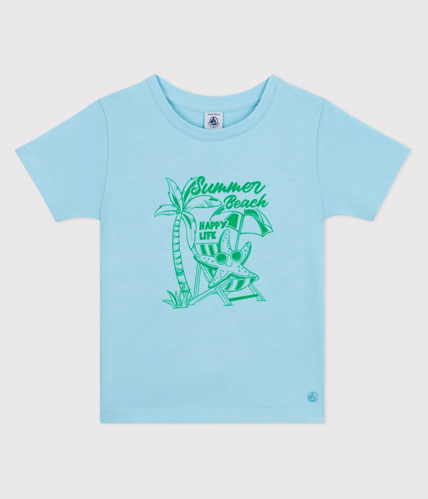 Petit Bateau T-Shirts, Poloshirts, Hemden*Kurzärmeliges Kinder-T-Shirt aus bedruckter Baumwolle blau AQUATIC