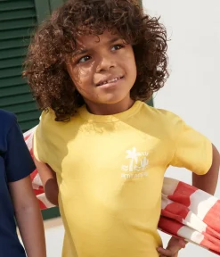 Petit Bateau T-Shirts, Poloshirts, Hemden*Kurzärmeliges Kinder-T-Shirt aus bedruckter Baumwolle gelb ORGE