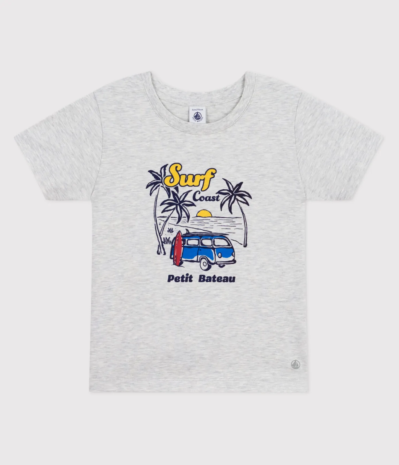 Petit Bateau T-Shirts, Poloshirts, Hemden*Kurzärmeliges Kinder-T-Shirt aus bedruckter Baumwolle grau BELUGA CHINE