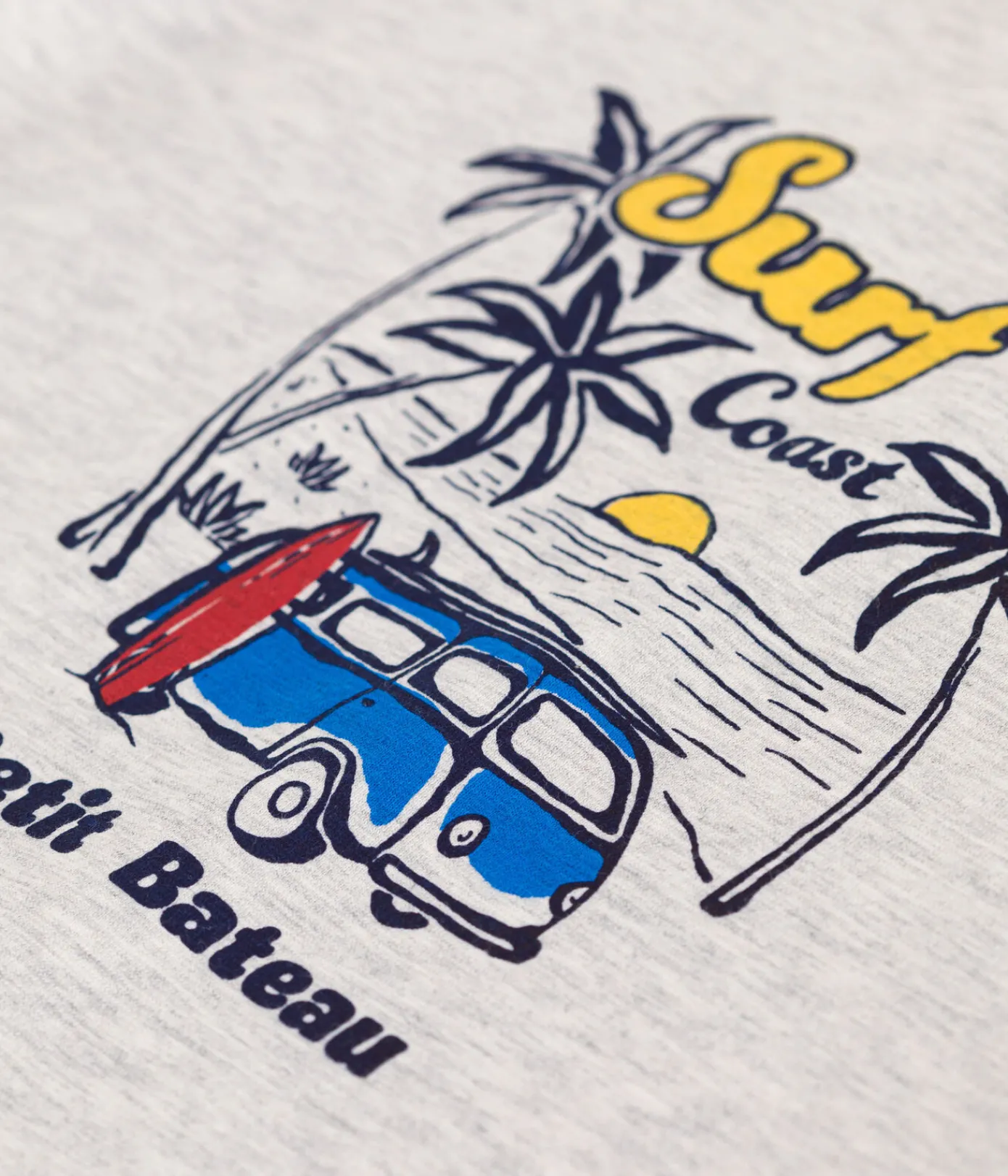 Petit Bateau T-Shirts, Poloshirts, Hemden*Kurzärmeliges Kinder-T-Shirt aus bedruckter Baumwolle grau BELUGA CHINE