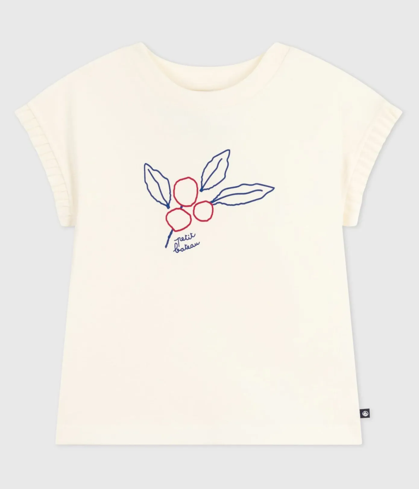 Petit Bateau T-Shirts, Tops, Oberteile*Kurzärmeliges Kinder-T-Shirt mit Muster naturfarben MILK
