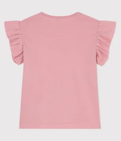 Petit Bateau T-Shirts, Tops, Oberteile*Kurzärmeliges Kinder-T-Shirt aus einfarbiger Baumwolle rosa CHARME