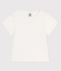 Petit Bateau T-Shirts, Tops, Oberteile*Kurzärmeliges Kinder-T-Shirt aus einfarbiger Baumwolle weiss MARSHMALLOW