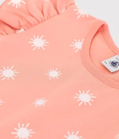 Petit Bateau T-Shirts, Tops, Oberteile*Kurzärmeliges Kinder-T-Shirt aus bedruckter Baumwolle orange ABRICOT/ MARSHMALLOW