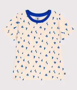 Petit Bateau T-Shirts, Poloshirts, Hemden*Kurzärmeliges Kinder-T-Shirt aus bedruckter Baumwolle blau AVALANCHE/weiss PERSE