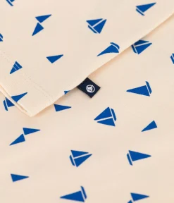 Petit Bateau T-Shirts, Poloshirts, Hemden*Kurzärmeliges Kinder-T-Shirt aus bedruckter Baumwolle blau AVALANCHE/weiss PERSE
