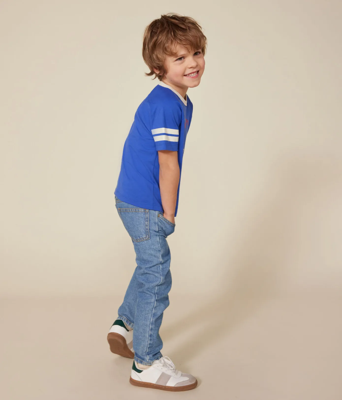 Petit Bateau T-Shirts, Poloshirts, Hemden*Kurzärmeliges Kinder-T-Shirt aus feinem Jersey für Jungen blau CALVIN