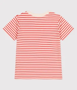 Petit Bateau T-Shirts, Poloshirts, Hemden*Kurzärmeliges Kinder-T-Shirt aus Baumwolle mit Streifen ROT AVALANCHE/ SPICY