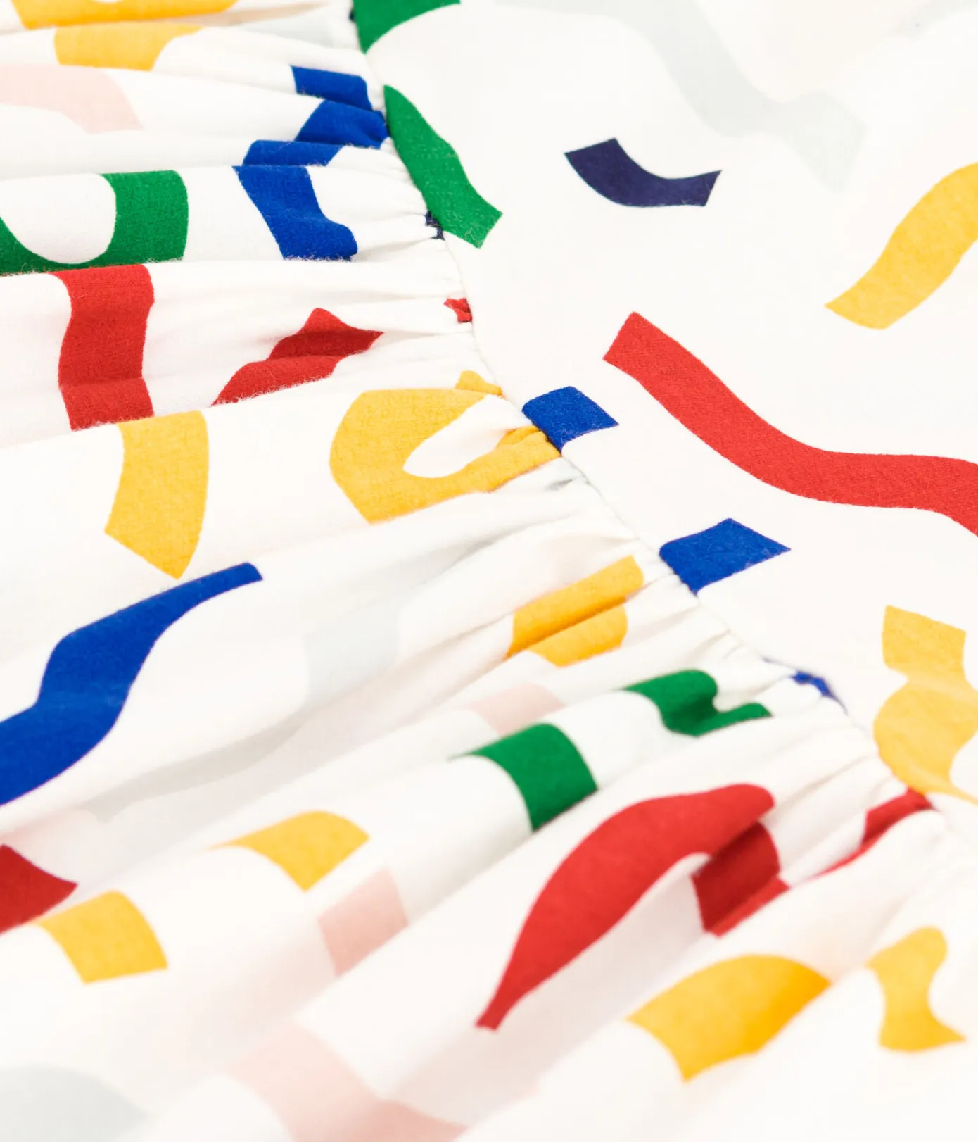 Petit Bateau Kleider, Röcke*Kurzärmeliges Kleid mit Printmotiv aus Baumwolle Kinder/Mädchen weiss MARSHMALLOW/weiss MULTICO