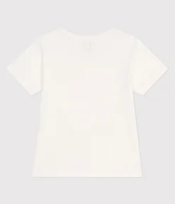 Petit Bateau T-Shirts, Tops, Oberteile*Kurzärmeliges Unisex Kinder-T-Shirt aus bedruckter Baumwolle weiss MARSHMALLOW