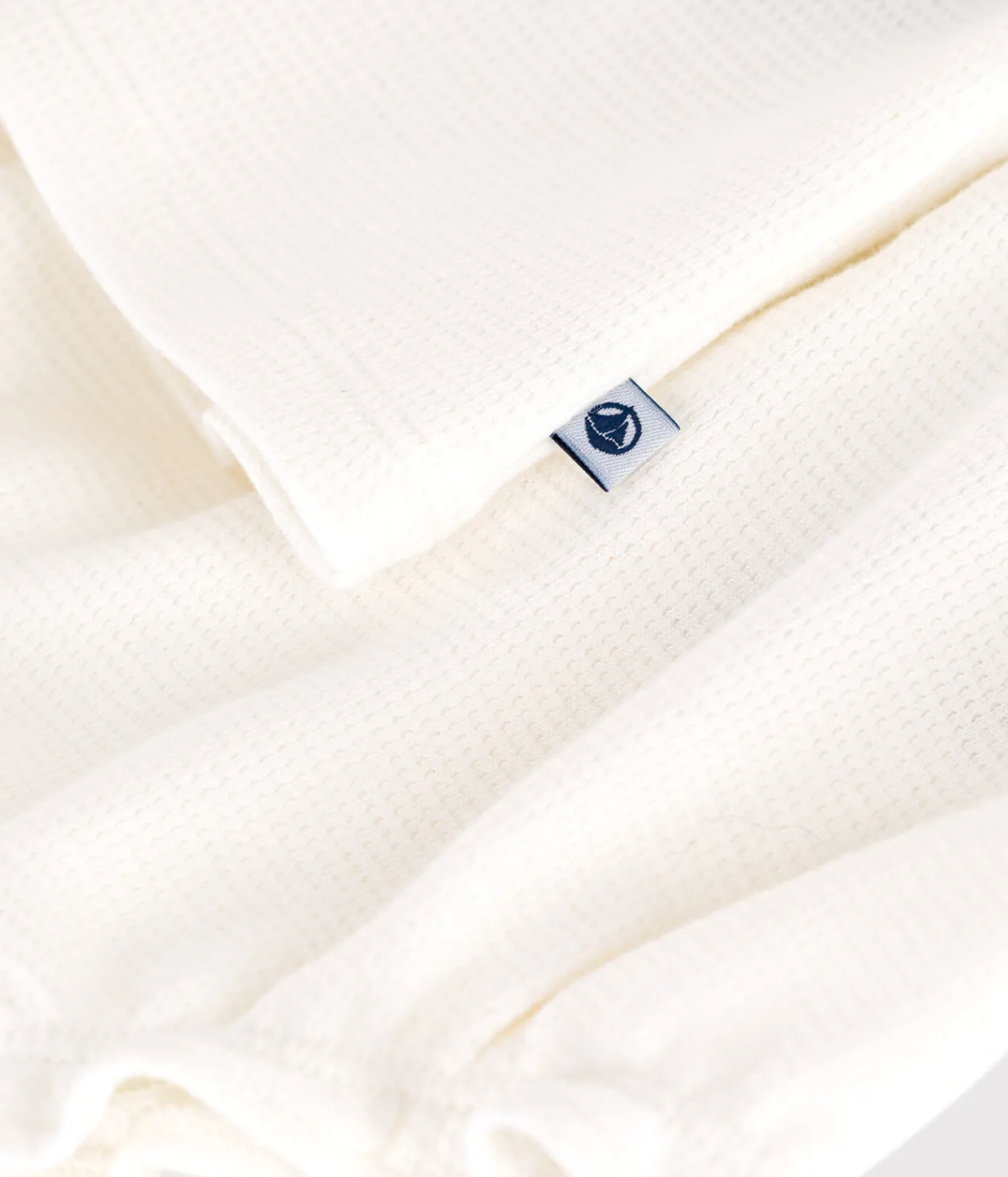 Petit Bateau Kleider|Newborn*Kurzärmeliges weißes Baby-Kleid mit Wabenmuster und Bloomer weiss MARSHMALLOW