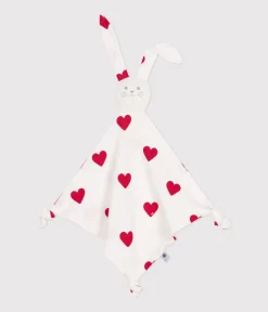 Petit Bateau Kuscheltiere|Newborn*Kuscheltier aus Baumwolle, mit Herzmotiv weiss MARSHMALLOW/ROT TERKUIT