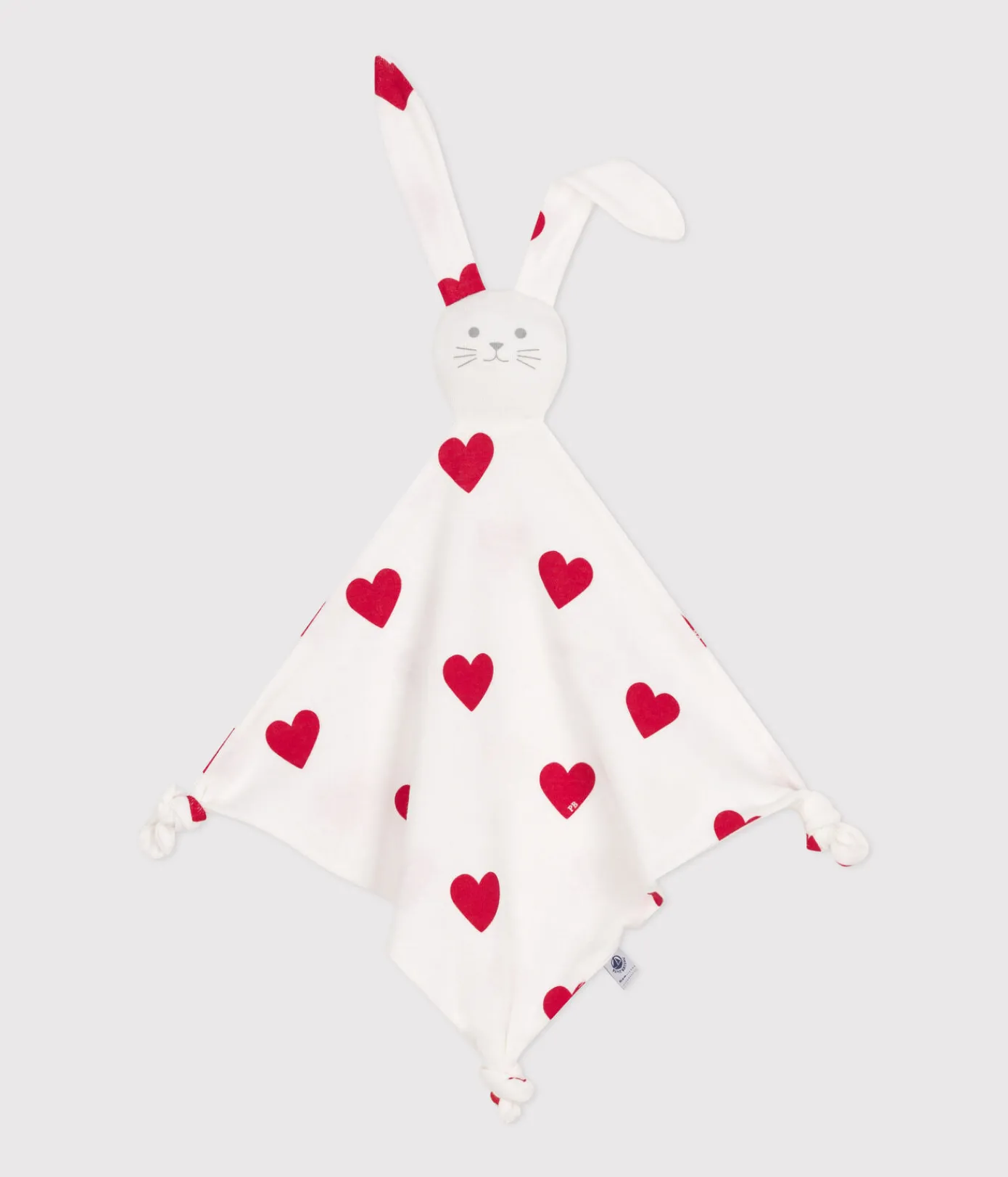 Petit Bateau Kuscheltiere|Newborn*Kuscheltier aus Baumwolle, mit Herzmotiv weiss MARSHMALLOW/ROT TERKUIT