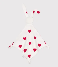 Petit Bateau Kuscheltiere|Newborn*Kuscheltier aus Baumwolle, mit Herzmotiv weiss MARSHMALLOW/ROT TERKUIT