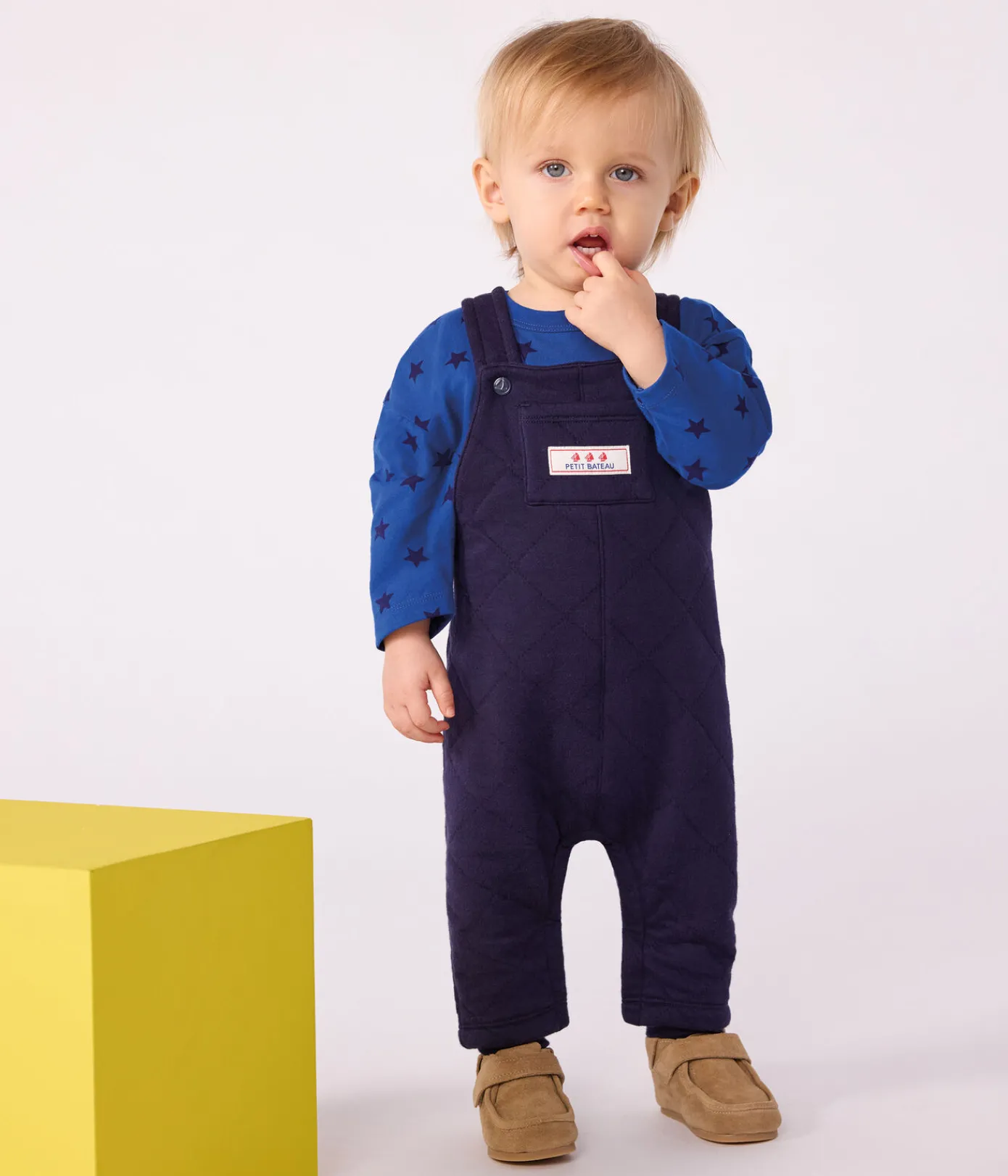 Petit Bateau Sets, Overalls & Latzhosen*Langbeinige Baby-Latzhose aus dickem Jersey, einfarbig SOIR