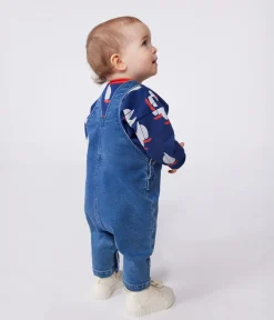 Petit Bateau Sets, Overalls & Latzhosen*Langbeinige Baby-Latzhose aus Jeansstoff mit Elastan. blau BLEU DELAVE