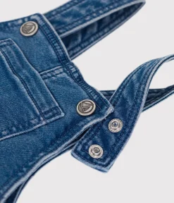 Petit Bateau Sets, Overalls & Latzhosen*Langbeinige Baby-Latzhose aus Jeansstoff mit Elastan. blau BLEU DELAVE