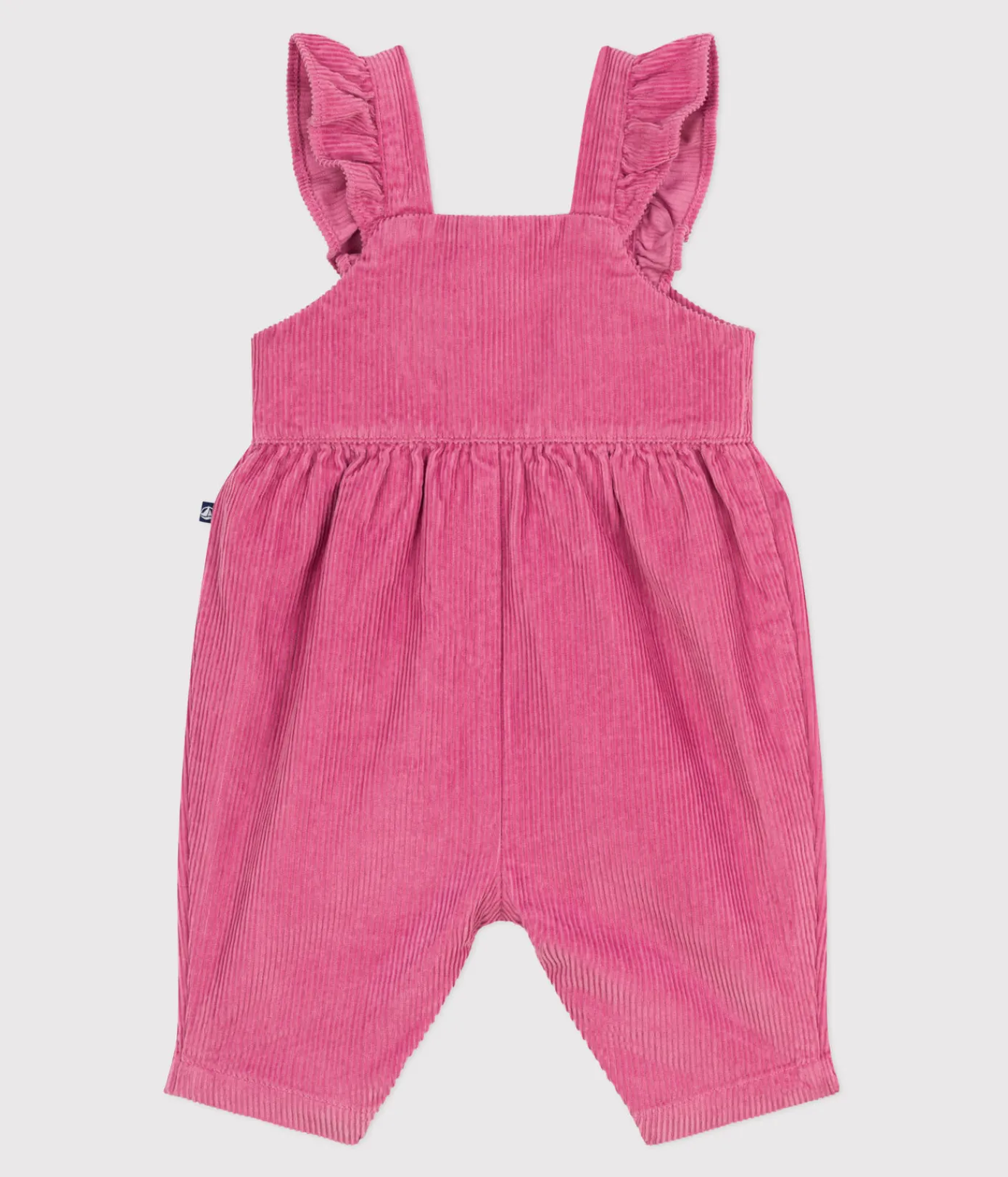Petit Bateau Sets, Overalls & Latzhosen*Langbeinige Baby-Latzhose aus einfarbigem Fein-Cord mit Volants BOUDOIR