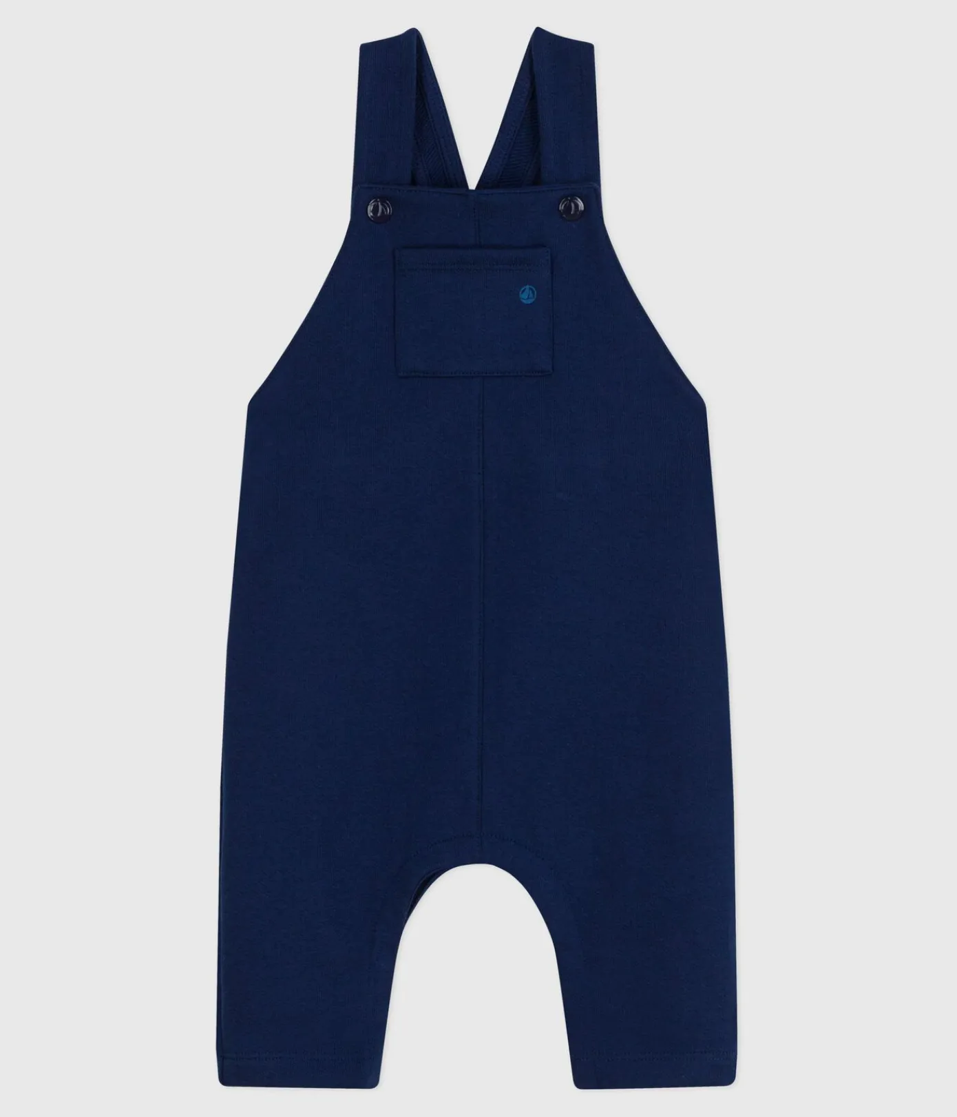 Petit Bateau Sets, Overalls & Latzhosen*Langbeinige Baby-Latzhose aus einfarbiger Baumwolle blau MEDIEVAL