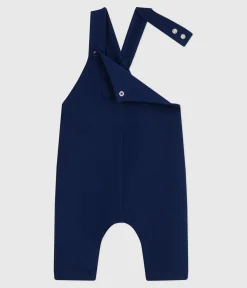 Petit Bateau Sets, Overalls & Latzhosen*Langbeinige Baby-Latzhose aus einfarbiger Baumwolle blau MEDIEVAL