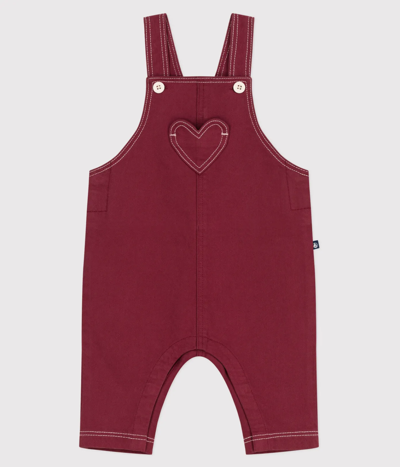 Petit Bateau Sets, Overalls & Latzhosen*Langbeinige Baby-Latzhose aus farbigem Denim AMARANTE