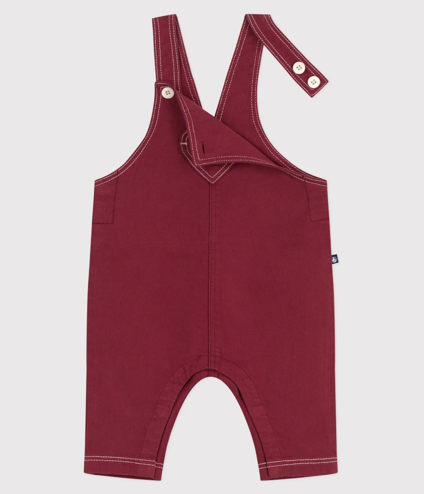 Petit Bateau Sets, Overalls & Latzhosen*Langbeinige Baby-Latzhose aus farbigem Denim AMARANTE