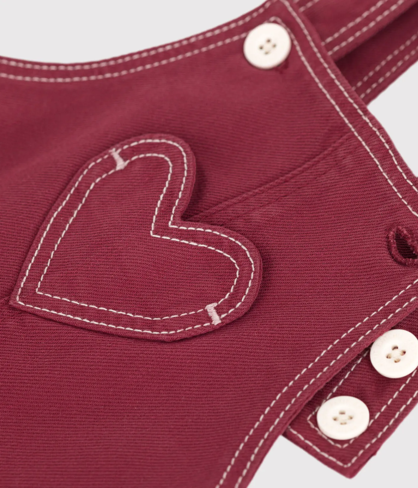 Petit Bateau Sets, Overalls & Latzhosen*Langbeinige Baby-Latzhose aus farbigem Denim AMARANTE