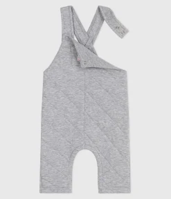Petit Bateau Sets, Overalls & Latzhosen*Langbeinige Baby-Latzhose aus einfarbigem dicken Jersey grau FUMEE CHINE