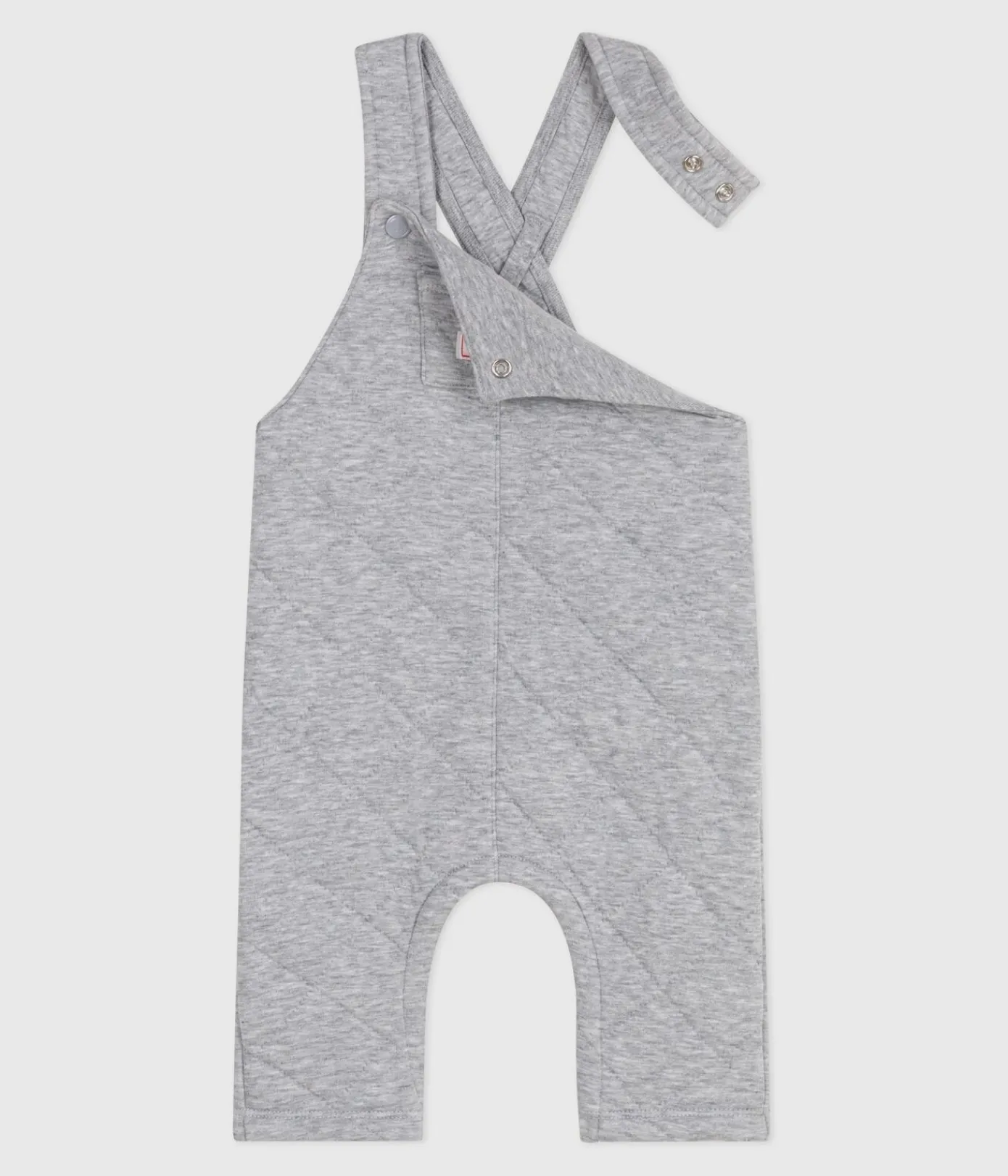 Petit Bateau Sets, Overalls & Latzhosen*Langbeinige Baby-Latzhose aus einfarbigem dicken Jersey grau FUMEE CHINE