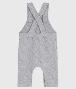 Petit Bateau Sets, Overalls & Latzhosen*Langbeinige Baby-Latzhose aus einfarbigem dicken Jersey grau FUMEE CHINE