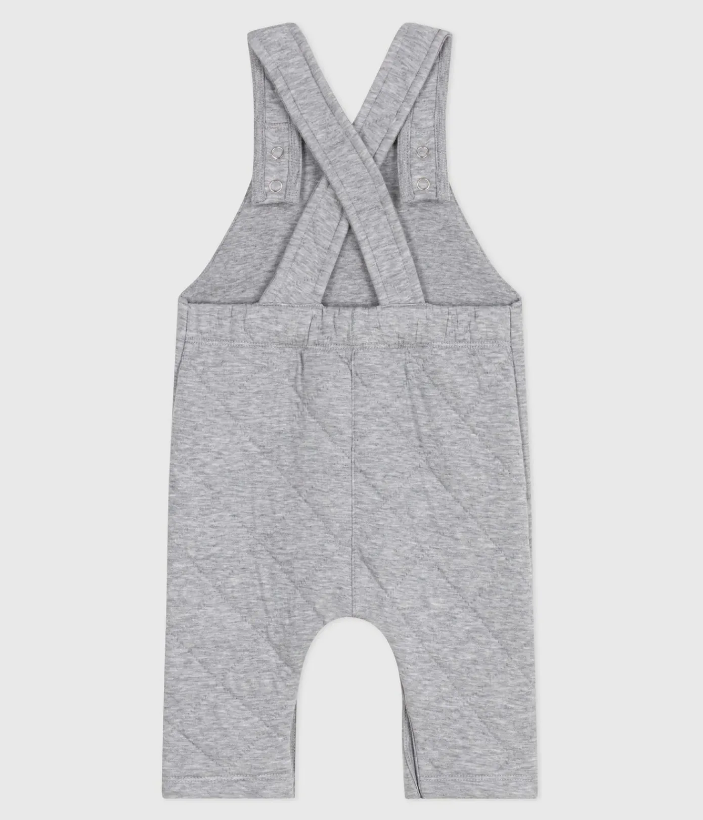 Petit Bateau Sets, Overalls & Latzhosen*Langbeinige Baby-Latzhose aus einfarbigem dicken Jersey grau FUMEE CHINE