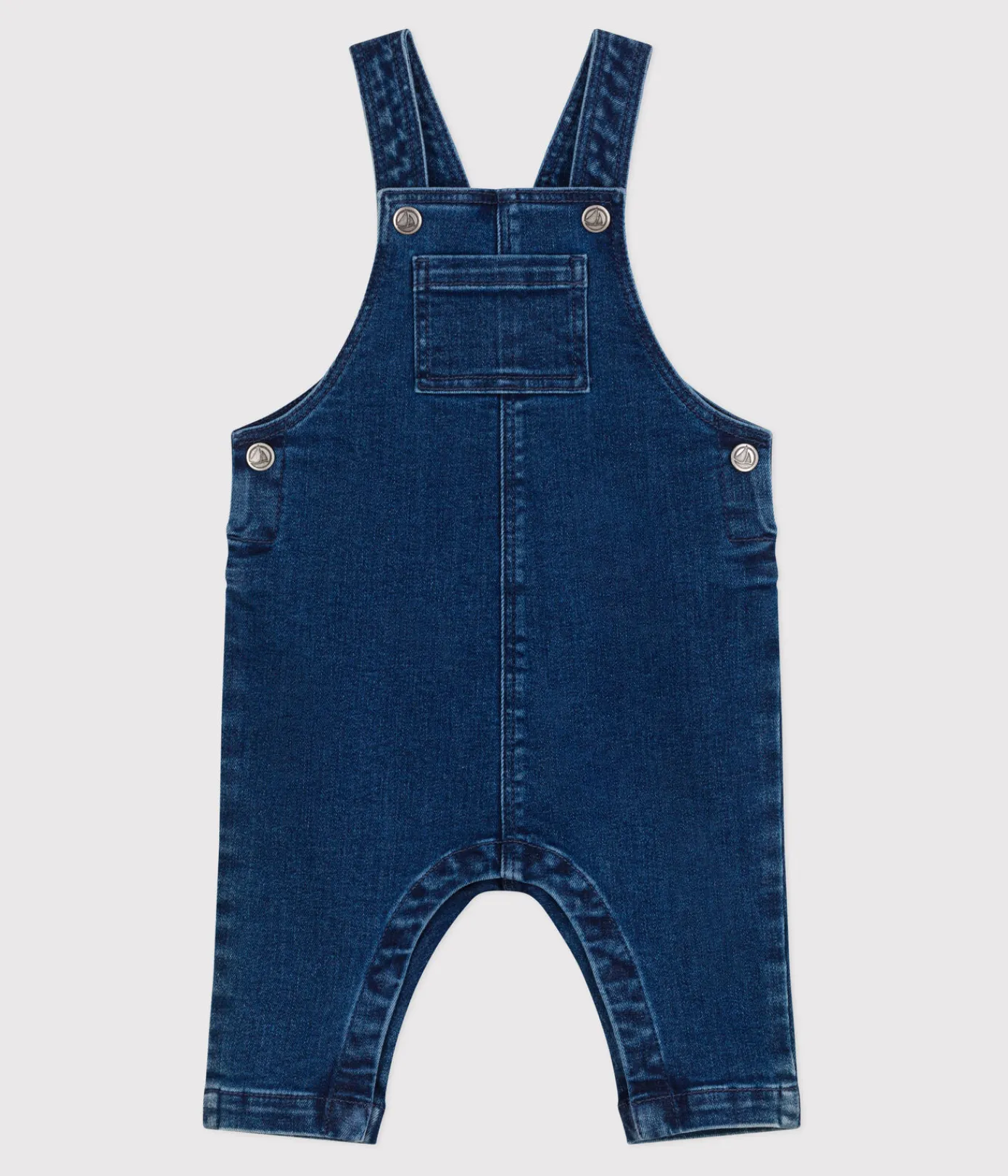 Petit Bateau Sets, Overalls & Latzhosen*Langbeinige Baby-Latzhose aus Jeansstoff mit Elastan. blau DENIM MOYEN