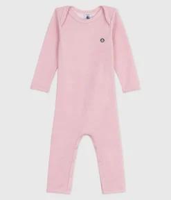 Petit Bateau Bodys*Langbeiniger Baby-Body aus Wolle und Baumwolle rosa JOLI