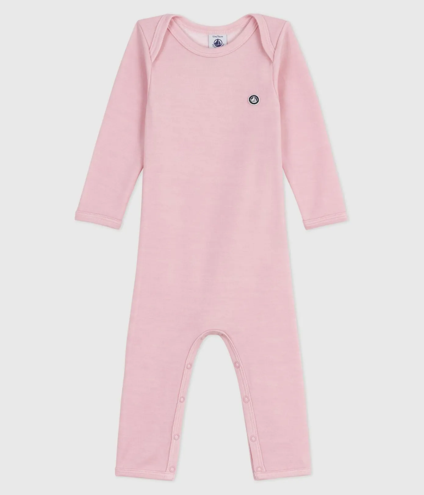 Petit Bateau Bodys*Langbeiniger Baby-Body aus Wolle und Baumwolle rosa JOLI