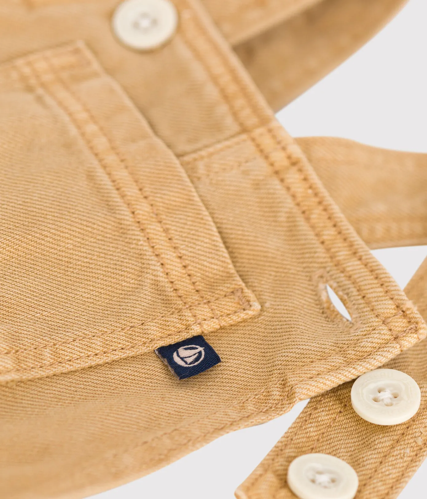 Petit Bateau Sets, Overalls & Latzhosen*Lange Baby Latzhose aus farbigem Denim beige TOURONE
