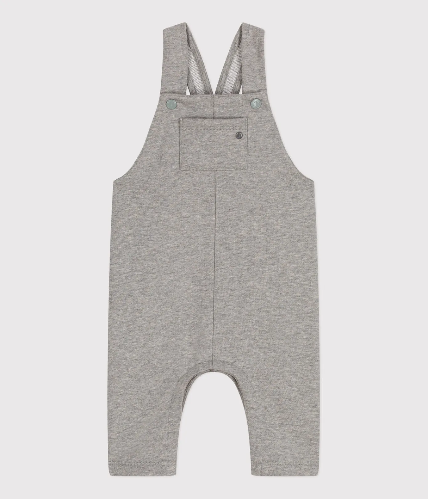 Petit Bateau Sets, Overalls & Latzhosen*Lange Baby-Latzhose aus Molton grau CHATON CHINE