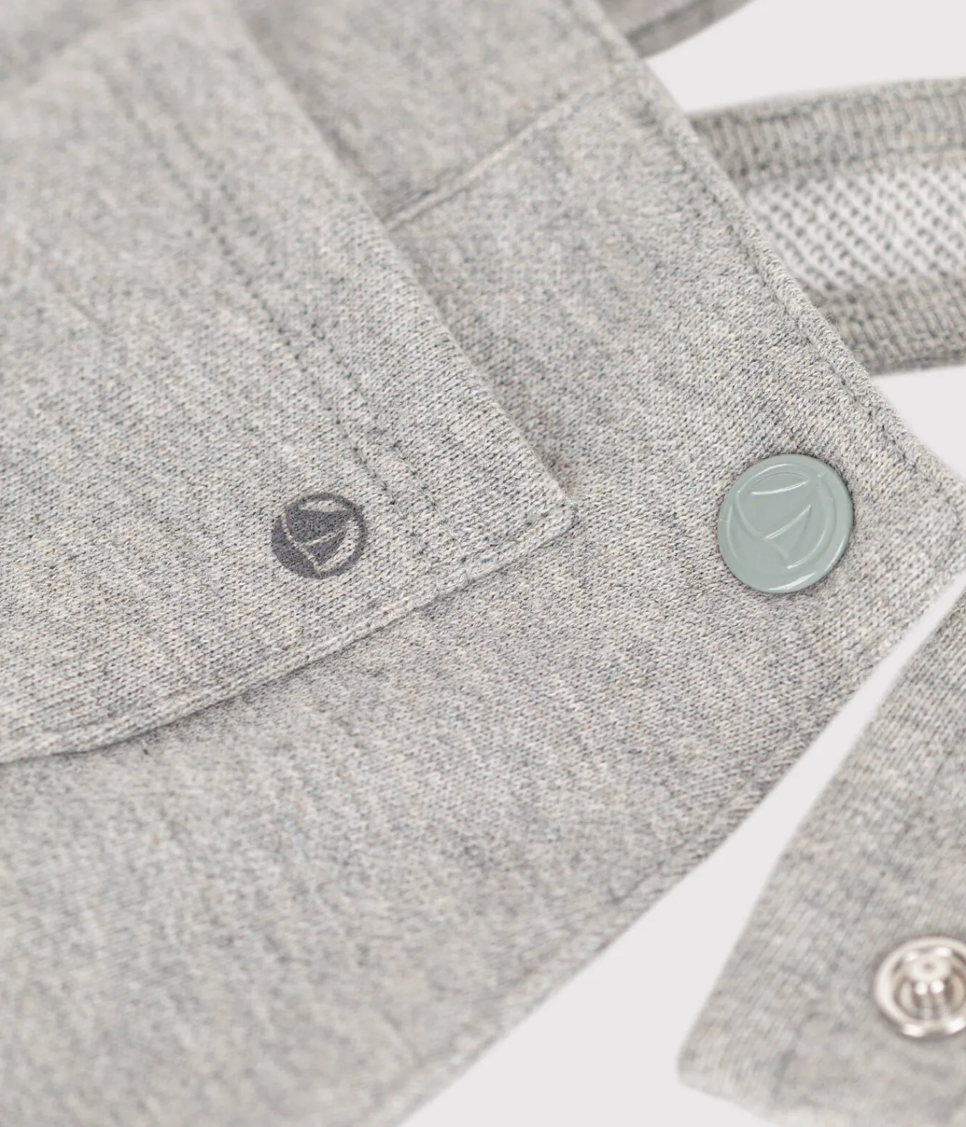 Petit Bateau Sets, Overalls & Latzhosen*Lange Baby-Latzhose aus Molton grau CHATON CHINE