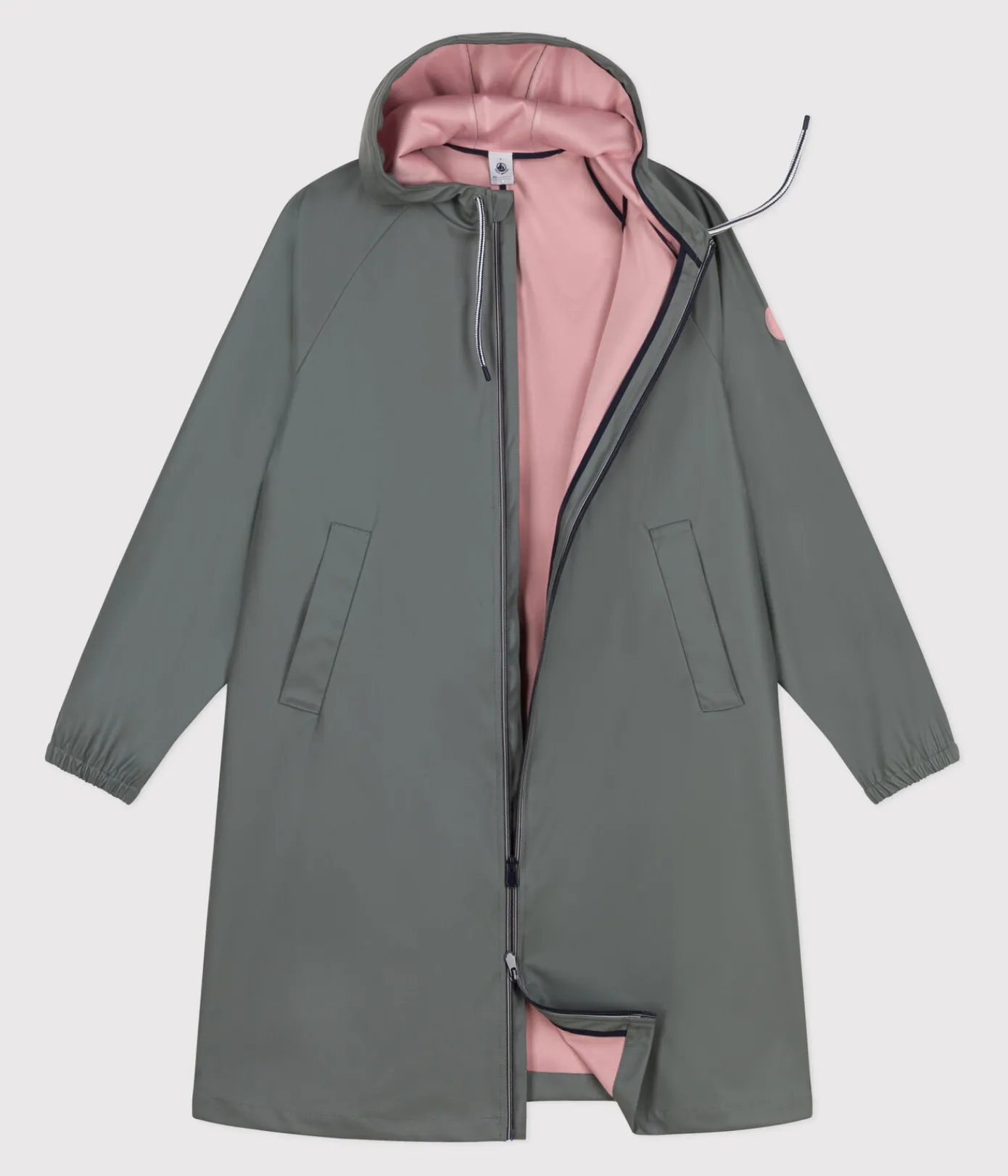 Petit Bateau Jacken, Mäntel|Herren*Lange Damen-Regenjacke zweifarbig grün THUYA