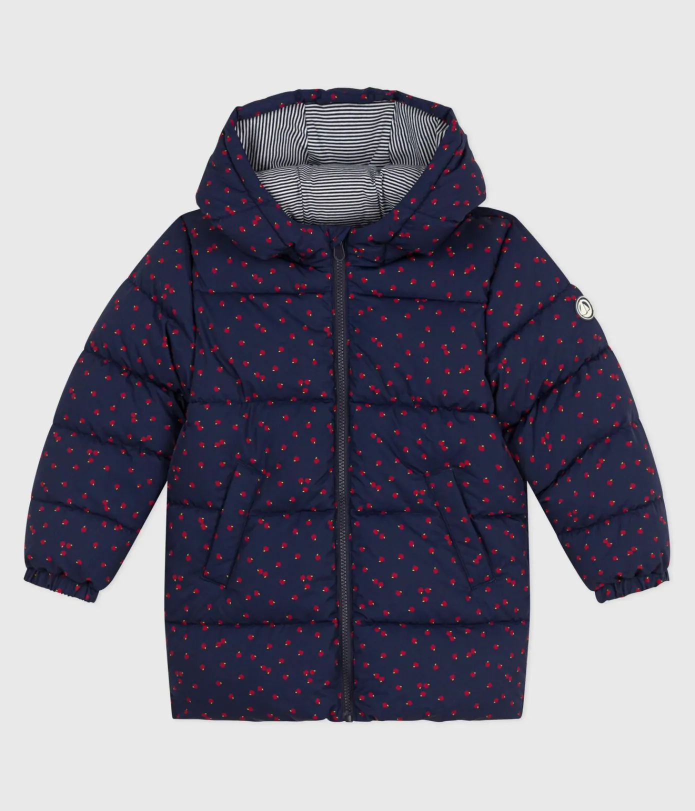 Petit Bateau Mäntel, Jacken, Regenjacken*Lange Kinder-Winterjacke mit Muster blau SOIR/ MULTICO